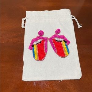 Brand New Rolling Stones beaded earrings